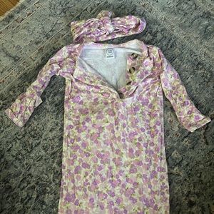 Lou Lou & Co Knotted Newborn Gown + Bow